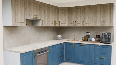 Кухня угловая Дуб светлый - Дуб адриатика